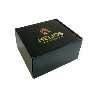 Scatole personalizzate in cartone ondulato nero e oro scatole rigide nere opache con opzioni di laminazione lucida o opaca