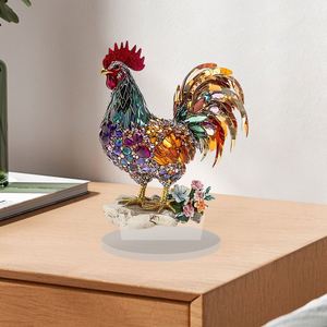 Adorno Decorativo Creativo y Colorido con Diseño de Gallo de la Fortuna, Plano en 2D, para Hogar, Oficina, Escritorio, Cumpleaños/Fiestas - Product Image 2