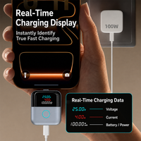 Adaptateur de charge intelligent 140W à déconnexion automatique avec reconnaissance IA, arrêt à charge complète, affichage LED et prévention de la surcharge