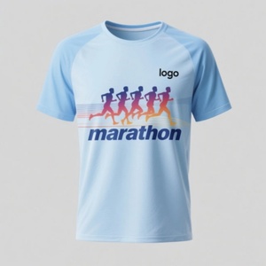 Camiseta de Running para Hombre, Personalizada, Color Azul, Alta Calidad, 100% Poliéster, Sublimación Completa, Secado Rápido, para Maratón - Product Image 1