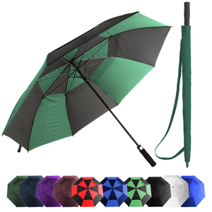 Parapluies de golf de couleur unie / entièrement sublimés, grands parapluies de golf coupe-vent anti-UV, possibilité de personnaliser le logo et la pochette avec sangle. - Product Image 4