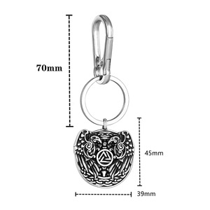 Porte-clés en métal Viking Double Aigle, alliage de zinc, style nordique, pendentif thématique, accessoire cadeau unisexe - Product Image 4