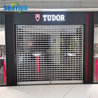 Porte commerciale ventilée au design moderne, panneau en PC perforé avec taille et forme de trous personnalisées, transparente