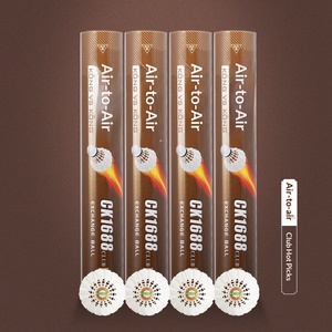 Volants de <span class=keywords><strong>badminton</strong></span> Air-to-air <span class=keywords><strong>en</strong></span> plumes de canard CK1688club, <span class=keywords><strong>double</strong></span> tête, noyau <span class=keywords><strong>en</strong></span> liège sandwich, niveau tournoi professionnel, lot de 12 - Product Image 1