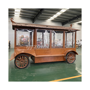 Chariot alimentaire décoratif rétro antique, adapté aux parcs et aux attractions touristiques, kiosque mobile - Product Image 1