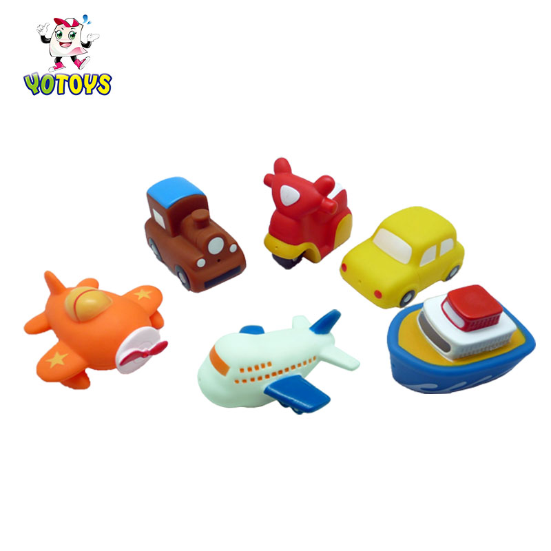 New Popular Soft Rubber Plastic Car Toys Sets Vehicle squirt Bath Toys Set for Kids Children boys