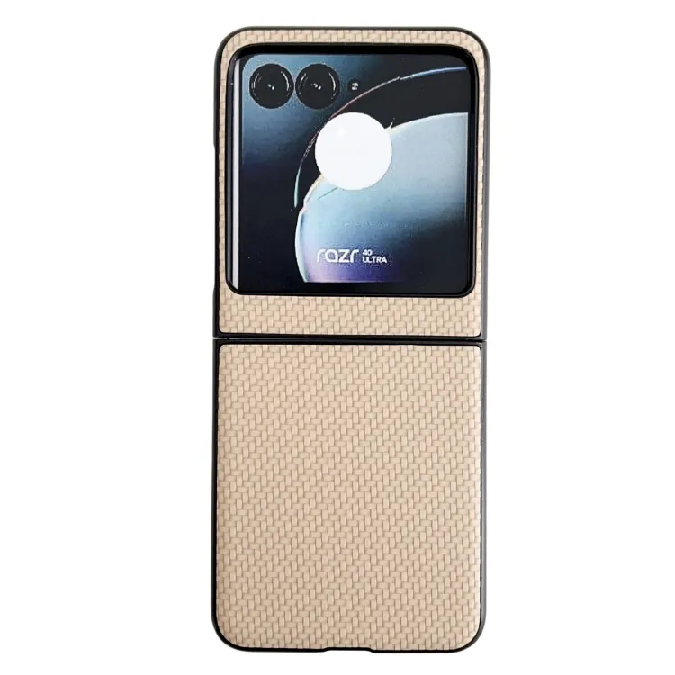 For Motorola Razr 40 Ultra Case, Weave Texture PC Shockproof Protective Case Mobile Phone Case