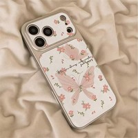 Coque de téléphone en cuir TPU à motif nœud papillon pour iPhone 17 Air 16 14 15 Pro Plus 18 13 12 11 Pro Max XR XS MAX