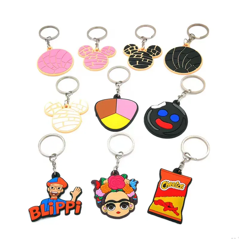 Bag Wallet Accessories Keychain 2D PVC Negro Series Keychains Mexican Series Key Ring Doughnut Cartoon Key Holder