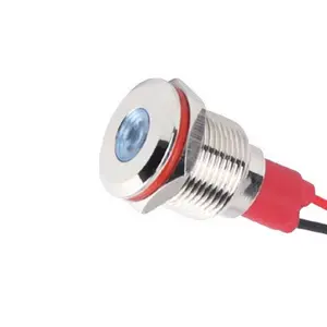 Waterproof 12mm LED Panel Indicator with Wire Lead