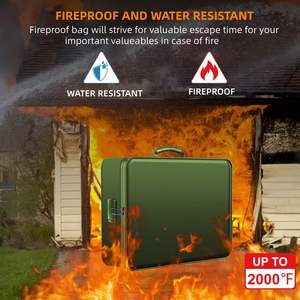 OEM Waterproof Fireproof Silica Gel <b>Document</b> Organizer Handle Portable File Bag Important <b>Documents</b> Filing <b>Storage</b> <b>Box</b> 7 - Product Image 6