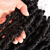 Extensions de cheveux synthétiques de haute qualité, tresses au crochet Butterfly Locs de 12 pouces, effet vieilli, pré-bouclées, pré-torsadées, pour la vente en gros