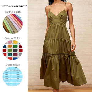 OEM all'ingrosso personalizzato pieghettato estate Midi personalizzato lungo da donna alla moda <span class=keywords><strong>vestiti</strong></span> eleganti occidentali modesti abiti di <span class=keywords><strong>cotone</strong></span> estate - Product Image 2