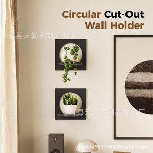 Wooden <b>wall</b>-mounted flower pot rack, cross-border solid wood <b>wall</b> decoration, green plant and potted plant <b>display</b> rack, - Product Image 5