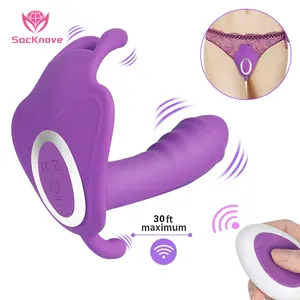 Sacknove Vrouwen Volwassen Seksspeeltjes Draagbare Clitoris Konijn Dildo 10 Snelheid Draadloze Afstandsbediening G Spot Vlinder Slip Vibrator