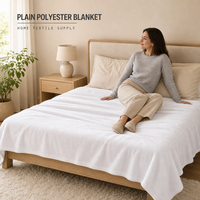 Plaid en polaire 100% micro-polyester ultra-fin, blanc uni, tricoté, pour toutes les saisons, anti-boulochage, séchage rapide, non toxique