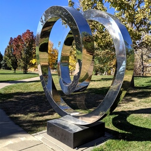 Sculpture Circulaire de <span class=keywords><strong>Femme</strong></span> <span class=keywords><strong>Nue</strong></span> en Acier Inoxydable de Grande Taille pour l'Extérieur - Product Image 6