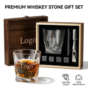 Coffret <span class=keywords><strong>Cadeau</strong></span> Whisky Personnalisé Écologique Nouveauté <span class=keywords><strong>pour</strong></span> la Fête des Pères – Verre Torsadé et Pierre à Whisky avec Boîte en Bois – <span class=keywords><strong>Cadeau</strong></span> d'<span class=keywords><strong>Anniversaire</strong></span> <span class=keywords><strong>pour</strong></span> Hommes - Product Image 1