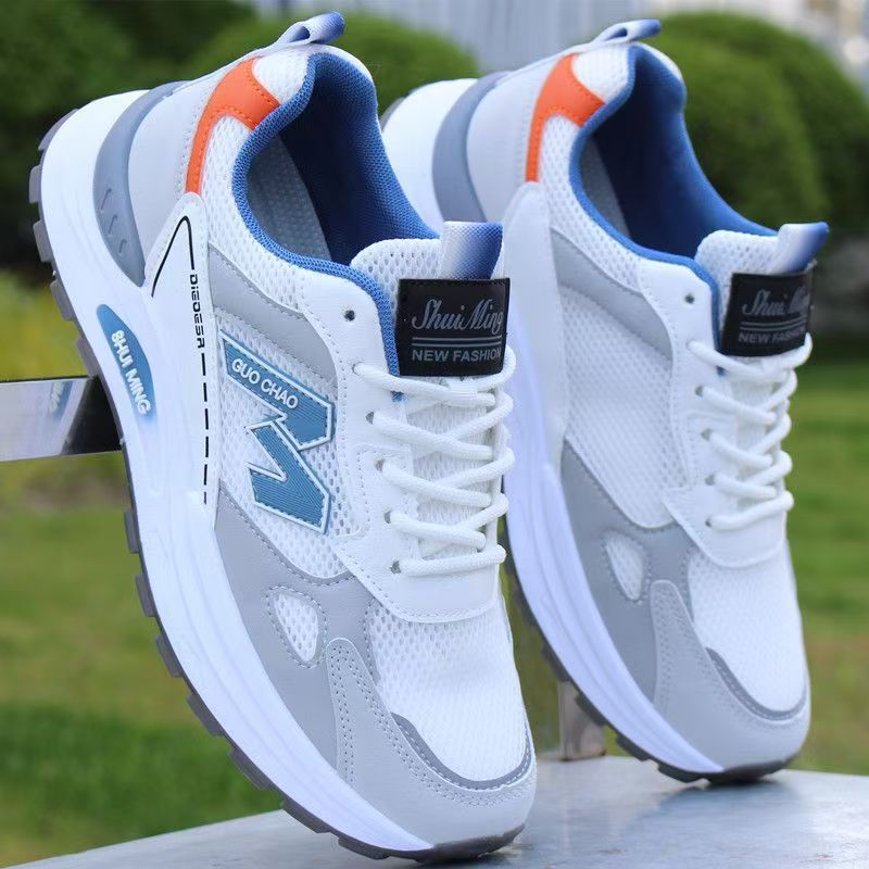 Factory Direct Mens Mesh Breathable Lightweight Running Shoes Soft Sole Non Slip Wear Resistant Casual Sports Sneakers