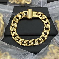 Bracelet chaîne cubaine géométrique en acier inoxydable plat haut de gamme de marque de créateur, style hip-hop, convient aux hommes et aux femmes