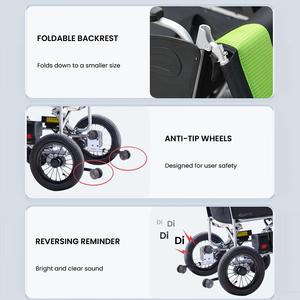 เก้าอี้รถเข็นเคลื่อนที่ระบบไฟฟ้าอัจฉริยะสำหรับ KSM-505รถเข็นคนพิการน้ำหนักเบาพับเก็บได้120kgs 11kgs น้ำหนักเบา - Product Image 4