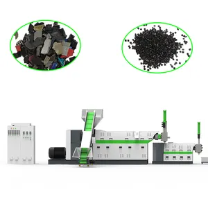 硬质废塑料回收机绿华ABS PP PE双级塑料回收机塑料造粒机造粒机