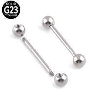 Perhiasan Tindik Tubuh Bibir Alis G23/ASTM F136 Titanium Barbell Tindik Ulir Luar