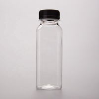Vente en gros de bouteilles de jus en plastique de 250 ml, 350 ml, 400 ml, 500 ml, bouteilles en plastique PET jetables, forme carrée, bouteilles transparentes personnalisées