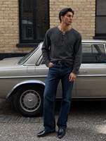 Chemises Henley à demi-boutonnage personnalisées pour hommes, chemises Henley vintage lavées pour hommes, manches longues