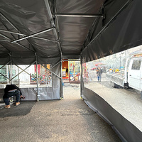 Carpa Deslizante con Estructura de Acero Resistente a los Rayos UV, sin Paredes Laterales, Toldo Plegable y Resistente para Uso en Mercados Nocturnos (Todas las Estaciones)