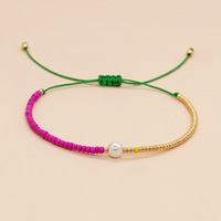 Gelang Manik Miyuki Trendi Go2boho, Gelang Manik Biji-bijian Mungil, Rantai Tumpuk Mutiara Imitasi, Perhiasan Buatan Tangan untuk Wanita Pria, Hadiah