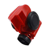 Klaxon pour voiture 12V 150dB Rouge avec pompe électrique compacte à double tonalité Sirène forte pour voiture camion