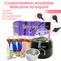 Kit d'épilation sans colophane 500ml, Perles de cire dure, Chauffe-cire, Bol, Spatule, Ensemble professionnel pour salon, Cire Pro 100W 100