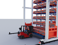 Système de stockage automatisé à portique pour profilés et tuyaux en acier en entrepôt