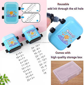 Tampons roulants <span class=keywords><strong>math</strong></span>ématiques portables pour enfants 2 <span class=keywords><strong>en</strong></span> 1 Tampon <span class=keywords><strong>math</strong></span>ématique Addition et soustraction Tampons de pratique dans les 100 Jouet d'apprentissage à double tête - Product Image 4