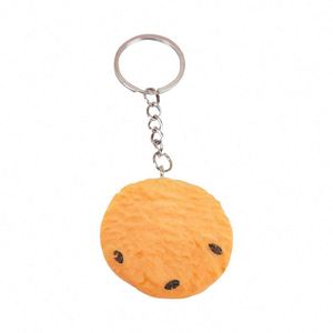 Encantadores dijes de resina con diseño de galletas grandes de comida simulada para llaveros - Product Image 5