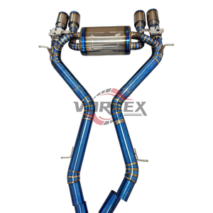 Escape de Titanio Vortex Ultra Ligero GR1 para BMW F80 M3 F82 M4 S55 - Sistema Catback de Alto Rendimiento con Puntas Azules Quemadas - Product Image 4