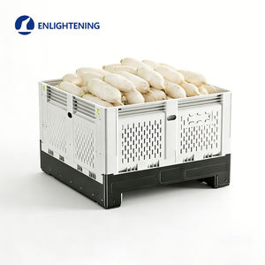 Conteneur <span class=keywords><strong>de</strong></span> stockage pliable, empilable, écologique, en plastique ventilé HDPE sans soudure pour <span class=keywords><strong>thon</strong></span> australien d'Alaska - Product Image 4