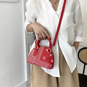 Borsa a tracolla da donna in pelle sintetica retrò borsa estiva con fiori di anacardi da donna a tracolla con manico piccolo borse da donna - Product Image 4