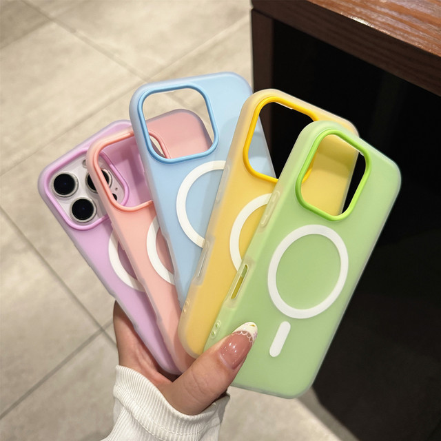 Jelly Silicone Solid Color Magnetic Wireless Charge Phone Case for iPhone 17 16 15 Pro 14 13 12 11 Frosted Protective Case