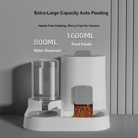 Distributeur automatique d'eau et de nourriture pour animaux de compagnie 2-en-1, grande capacité, bol en PP, anti-renversement, étanche, portable, alimenté par batterie, pour intérieur