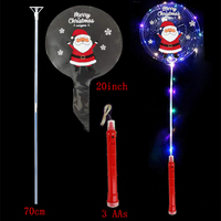 Ballons clignotants à poignées de 20 pouces Ballon Père Noël Nouvel An Noël Ballon Bobo Led Autres Décorations de Fête