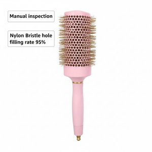 Custom Packaging professionale salone rotondo <span class=keywords><strong>spazzola</strong></span> per <span class=keywords><strong>capelli</strong></span> in ceramica con Logo privato tecnologia Nano per <span class=keywords><strong>capelli</strong></span> lisci - Product Image 4