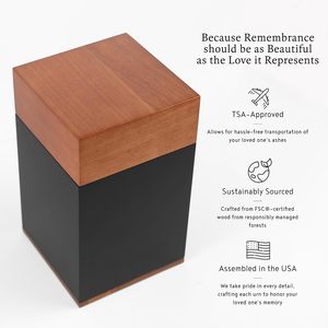 Timeless Walnut Wood Handcrafted Rectangular Cremation Urn for Adult Human&amp;<strong>Pet</strong> <strong>Ashes</strong> Memorial Keepsake <strong>Box</strong> - Product Image 3