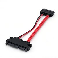 Cable SATA de 22 pines (7+15) Serial ATA III 3.0 macho a SATA de 13 pines (7+6P) con conductores de cobre estañado de 30 cm para computadora