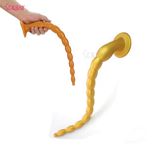 Dernier design de SEXBAY : Plug anal fouet et plug anal extra long <span class=keywords><strong>en</strong></span> silicone liquide à 12 billes, favori des hommes et des femmes - Product Image 1