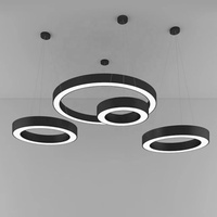 Luminaire circulaire linéaire LED incurvé moderne et personnalisable en profilé aluminium pour usage intérieur avec fonction de gradation