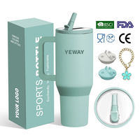 Bouteille d'eau de haute qualité de 40 oz en acier inoxydable avec revêtement en poudre, sans BPA, gobelet de voyage