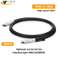 YTOPTO QSFP28 100G DAC 구리 케이블 1-5m 30AWG 고속 링크 /Arista/Juniper/Mellanox/ 5G IP와 호환 가능