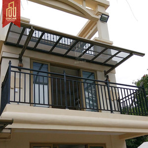 Tettoia Autoportante <span class=keywords><strong>per</strong></span> Patio con Colonne, Tetto <span class=keywords><strong>in</strong></span> <span class=keywords><strong>Policarbonato</strong></span> Grigio Chiaro, Copertura <span class=keywords><strong>per</strong></span> Balcone, Pensilina - Product Image 2